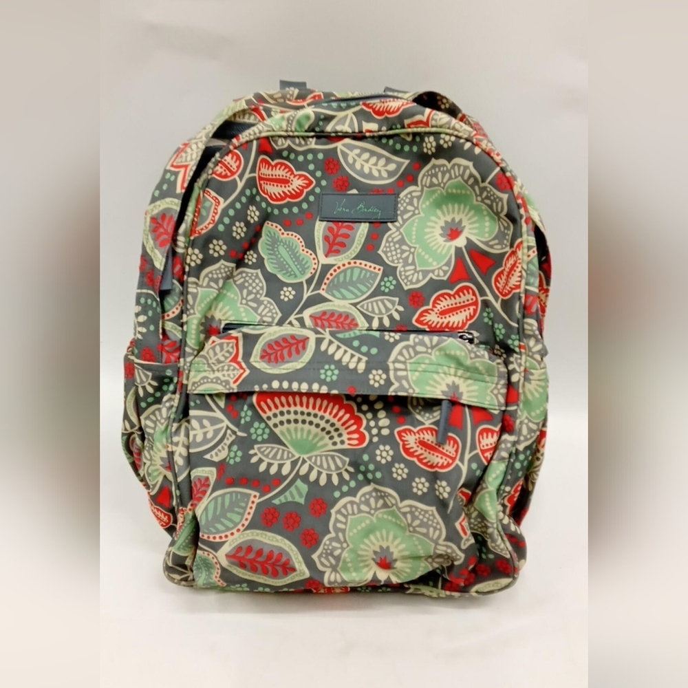 Vera Bradley Floral Print Backpack - Gray, Mint & Red